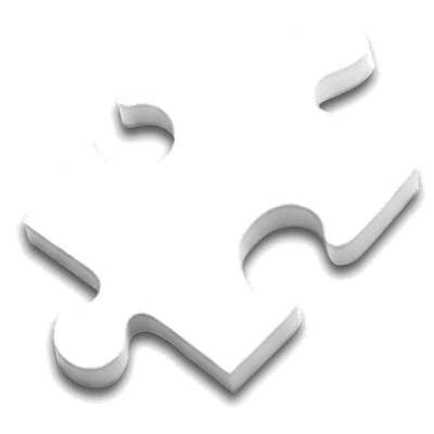 A white puzzle piece about to fit into a blue hole